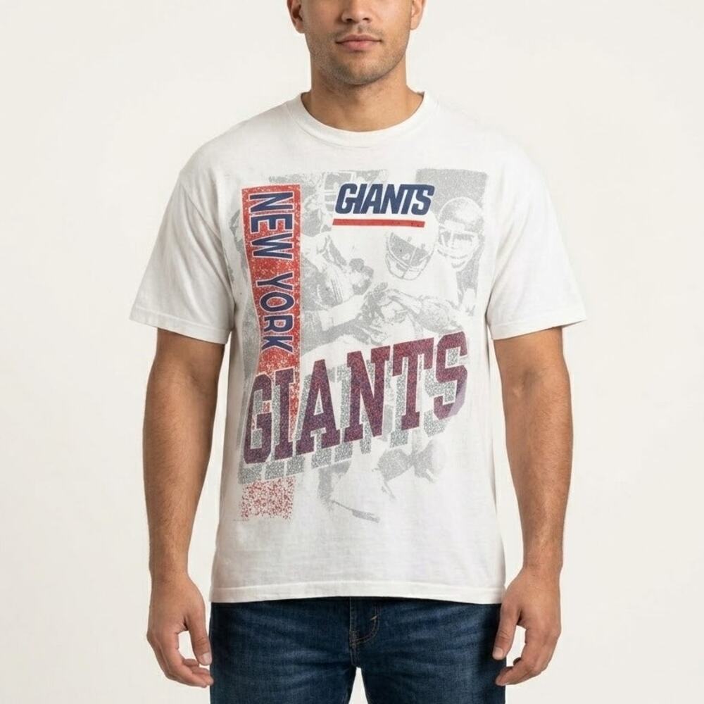Vintage 80s New York Giants Tee Logo 7 NFL Football T-Shirt Top White Mens OS XL